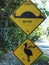 Australia roadsigns, Image of a defaced road sign for the Cassowary Bird