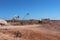 AUSTRALIA, SOUTH AUSTRALIA, COOBER PEDY, STUART HIGHWAY, AUGUST 11, 2016: Working Opal Mine in Coober Pedy, Australia