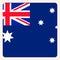 Australia square flag button, social media communication sign,