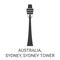 Australia, Sydney, Sydney Tower travel landmark vector illustration