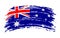 Australia torn flag in grunge brush stroke, vector