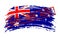 Australia torn flag with a stamp with the words alert virus, vector