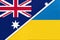 Australia and Ukraine, symbol of national flags from textile