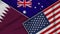 Australia United States of America Qatar Flags Together Fabric Texture Illustration