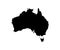 Australia vector icon isolated. Flat vector illustration. Australia black icon. Black Australia map. Geography concept