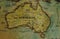 Australia vintage retro brown map