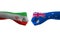 Australia VS Iran hand flag Man hands patterned football world cup