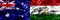Australia vs Tajikistan colorful smoke flag made of thick smoke.