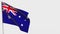 Australia waving flag animation on flagpole.