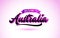 Australia Welcome to Creative Text Handwritten Font with Purple Pink Colors Design