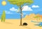 Australia wild background landscape animals cartoon popular nature flat style australian native forest vector