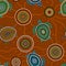 Australian Aboriginal Art. Sea turtles and jellyfish. Seamless pattern. Background brown