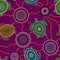 Australian Aboriginal Art. Sea turtles and jellyfish. Seamless pattern. Purple background