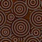 Australian aboriginal dot art circles abstract geometric seamless pattern in brown black and white, vector