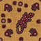 Australian aboriginal seamless pattern with dotted circles, lizard, palms, boomerangs and spirals