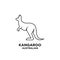 Australian animal kangaroo wallaby line logo vector icon premium illustration