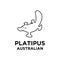 Australian animal platypus vector black logo icon illustration design isolated white background