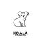 Australian animal simple premium koala black logo icon design vector