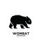 Australian animal wombat animal vector black logo icon illustration design isolated background