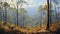 Australian Artists\\\' Monumental Vistas: A Painting Of Pine Forest In Ultrafine Detail