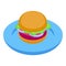 Australian burger icon isometric vector. Meat food