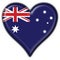 Australian button flag heart