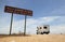 An Australian camper near sign in Nullatbor Plain