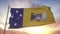 Australian Capital Territory flag, Australia, waving in the wind, sky and sun background