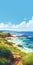 Australian Coastal Landscape Digital Painting Poster