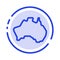 Australian, Country, Location, Map, Travel Blue Dotted Line Line Icon