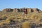 Australian couple looking at the landscape of Bungle Bungle Range landform Western Australia