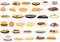 Australian cuisine icons set cartoon vector. Cake breakfast