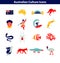 Australian Culture Line Icon Set. National Signs and Landmarks