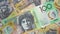 Australian dollar banknotes for background