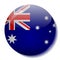 Australian flag glass button vector illustration