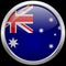 Australian flag glass button vector illustration
