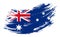 Australian flag grunge brush background. Vector illustration.