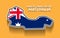 Australian grand prix race track for Formula 1 or F1 with flag. Detailed racetrack