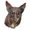 The Australian Kelpie watercolor hand painted dog portrait