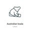 Australian koala outline vector icon. Thin line black australian koala icon, flat vector simple element illustration from editable