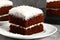 Australian Lamington sponge cake with desiccated coconut