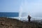 Australian man looking at Carnarvon Blowholes in Western Australia