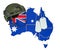 Australian military force, army or war concept. 3D rendering