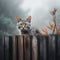 Australian Mist Cat on Fence