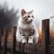 Australian Mist Cat Perching on Fence