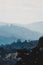 Australian mountain landscape with clouds, shot in Tasmania over Mount Wellington