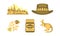 Australian national symbols set, travel to Australia vector Illustration on a white background