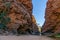 the Australian outback there is a rugged rock formation called Simpsons Gab