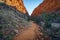 the Australian outback there is a rugged rock formation called Simpsons Gab