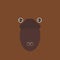 Australian platypus funny face on brown background. Vector